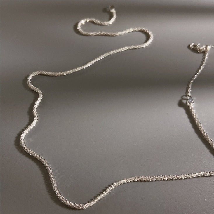 Classic Thin Tennis Necklace in 925 Sterling Silver