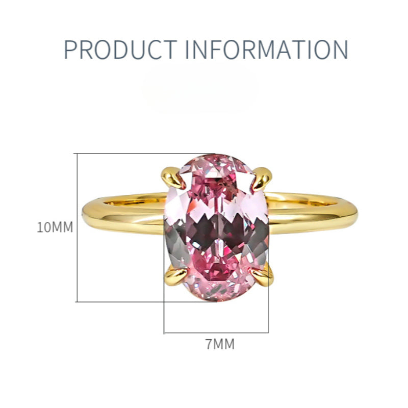 Classic Pink Tourmaline Oval Cut Golden Tone Ring