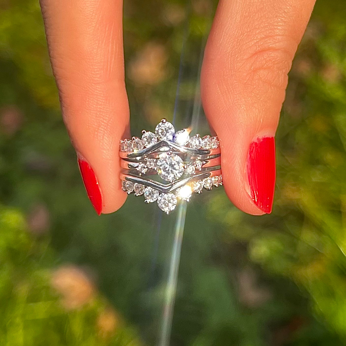 Elegant Round Cut Insert Bridal Set For Women In Sterling Silver