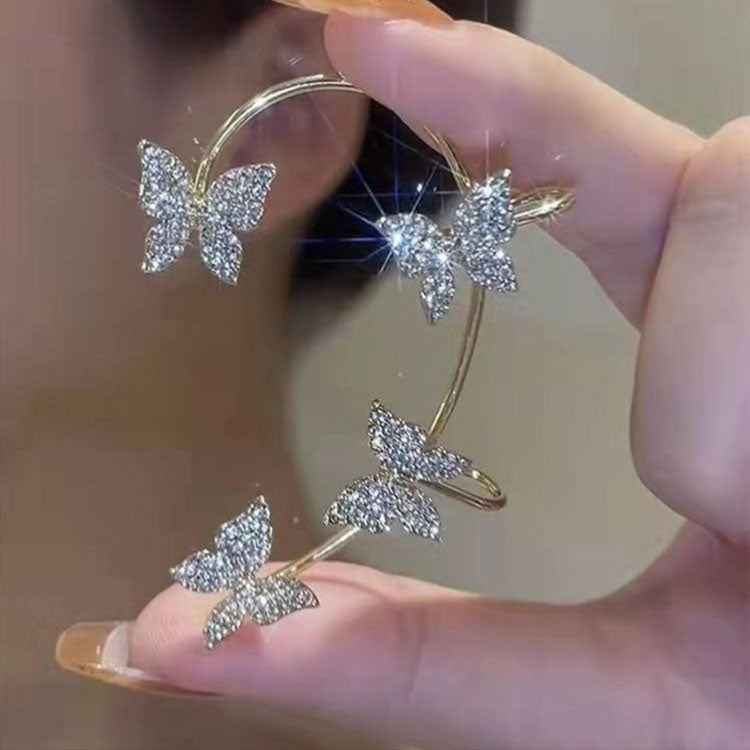 Exquisite Two Tone Butterfly Design Left Ear Cuff