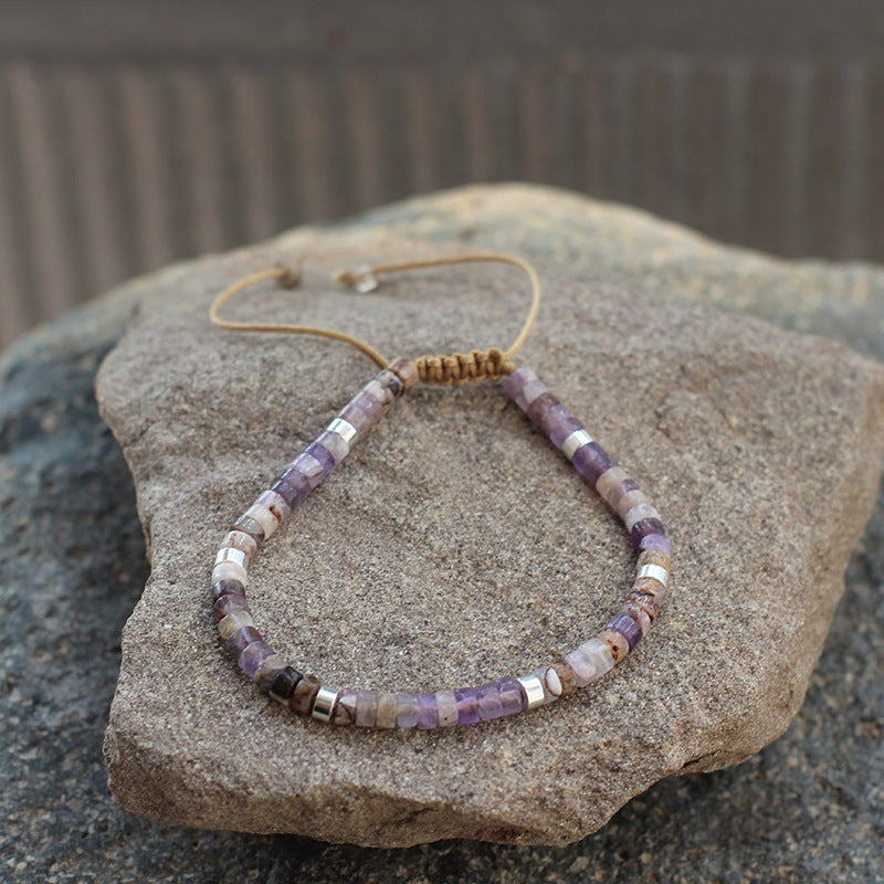 Adjustable Natural Stone Beaded Dainty Bracelet