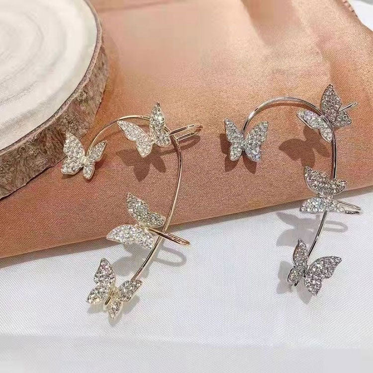 Exquisite Two Tone Butterfly Design Left Ear Cuff