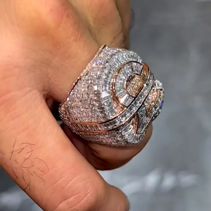 Vintage Luxury Baguette Emerald Cut Handmade Men's Ring