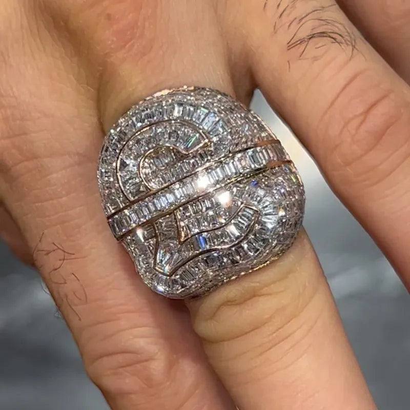 Vintage Luxury Baguette Emerald Cut Handmade Men's Ring