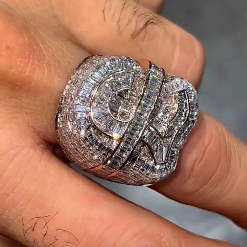 Vintage Luxury Baguette Emerald Cut Handmade Men's Ring