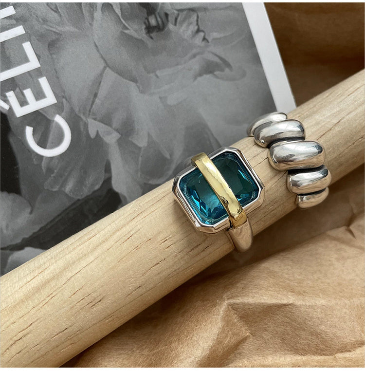 Retro INS Style Square Adjustable Open Rings