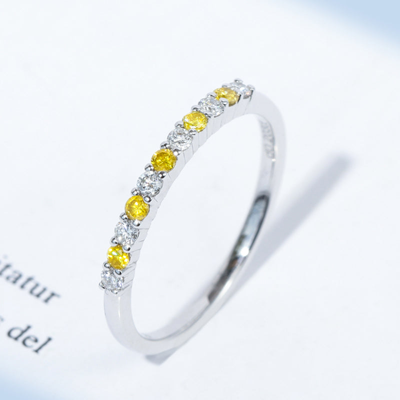 Two Tone Design 18k White Gold Plated Band