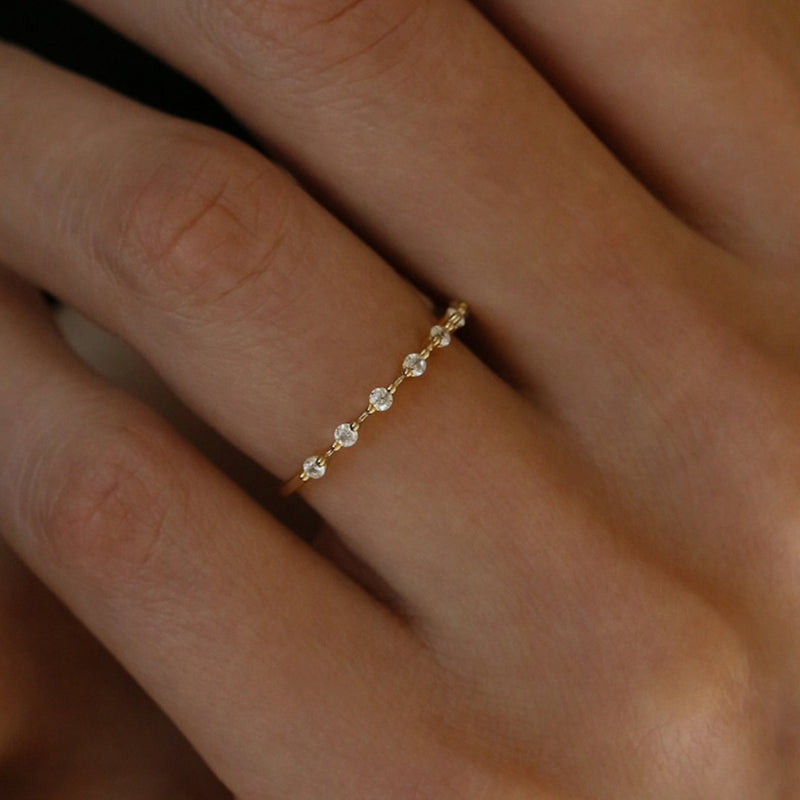 Simple Design Stackable Engagement Band in Sterling Silver for Women