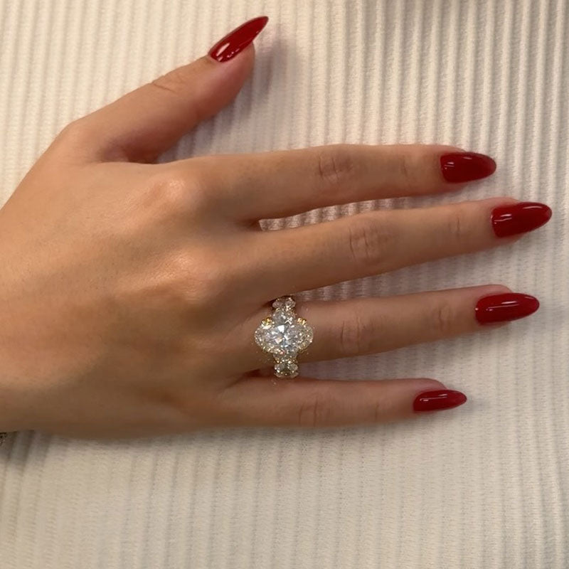 5.88ct Elongated Oval Eternity Engagement Ring