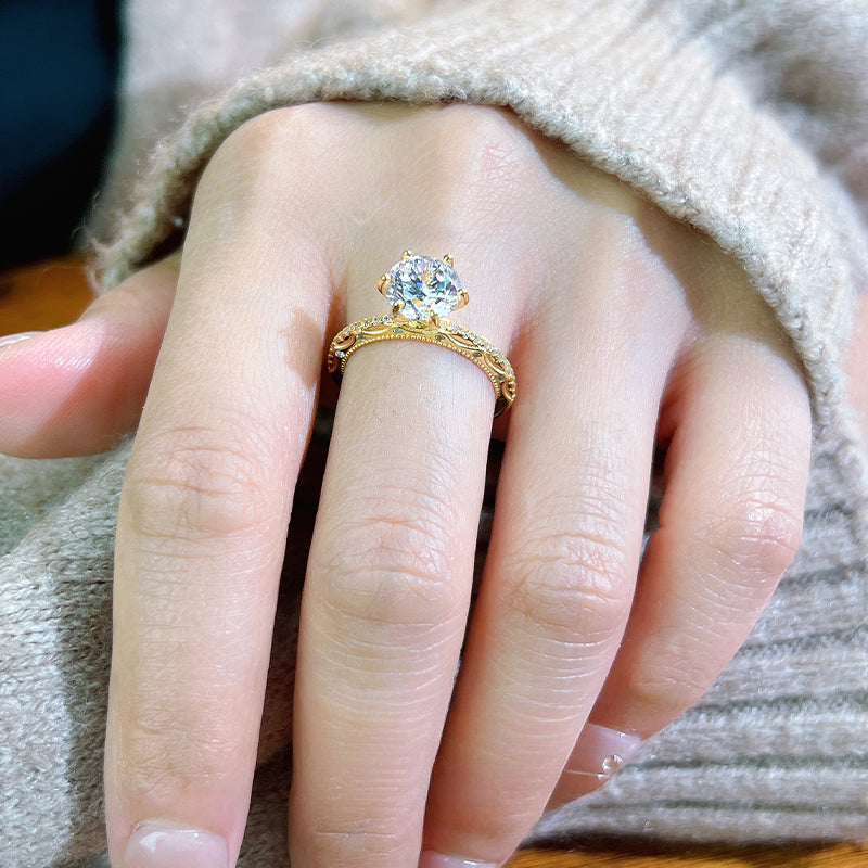 Retro Design 925 Silver Lace Engagement Ring