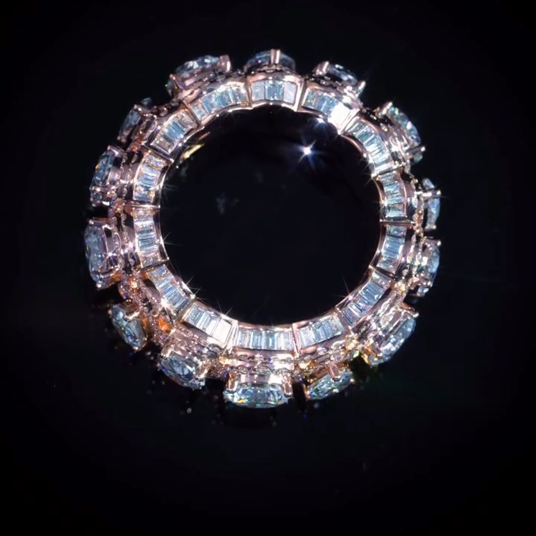 36ct Round-cut and Oval-cut Sterling Silver Handmade Men's Ring