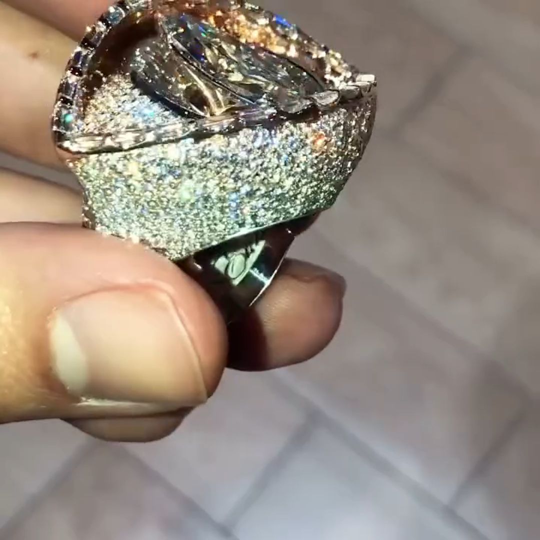 18ct Marquise Cut Luxury Eye Shaped Sterling Silver Plated Gold Handmade Men's Ring