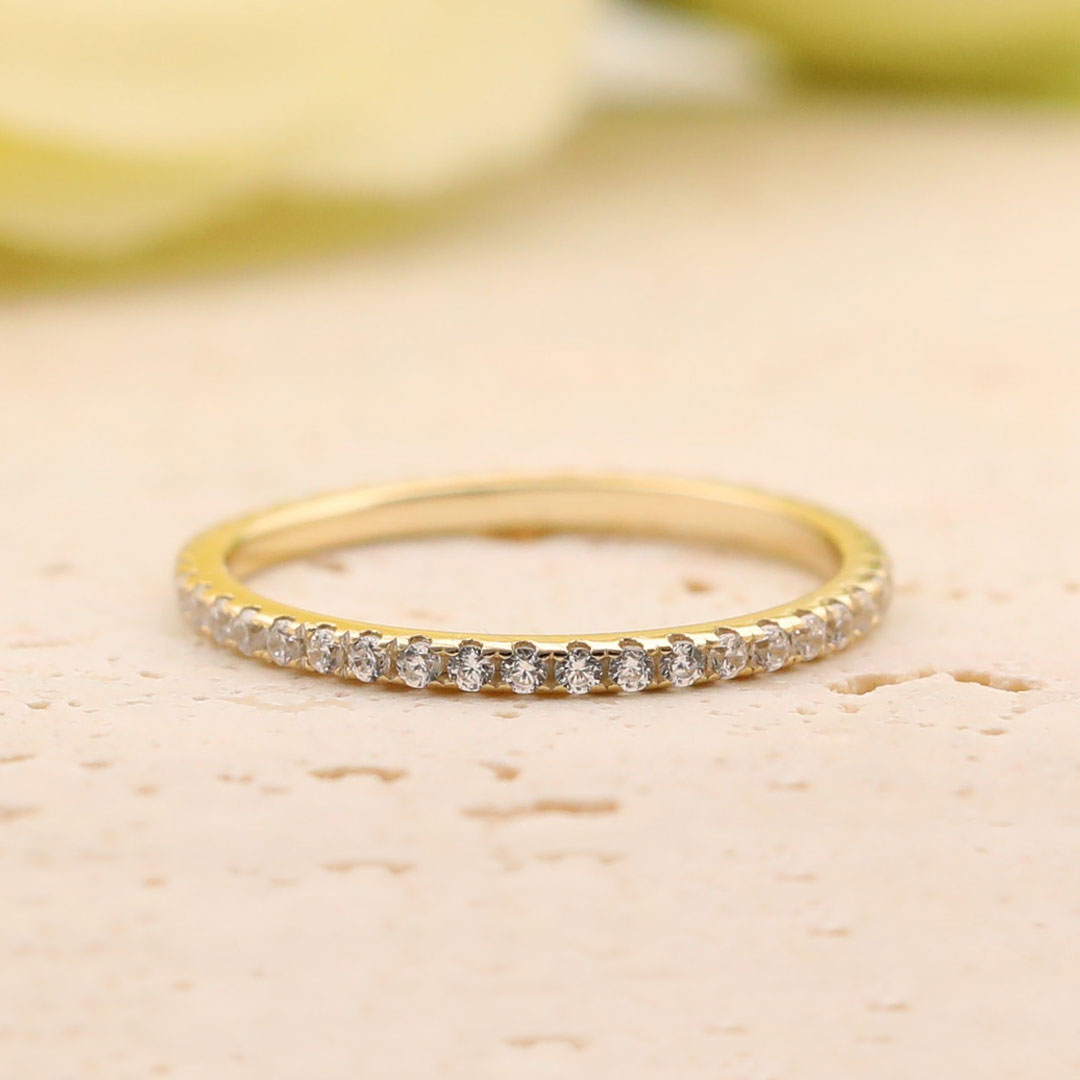 Noble Radiant Cut 3PC Sterling Silver Wedding Bridal Set in Golden Tone