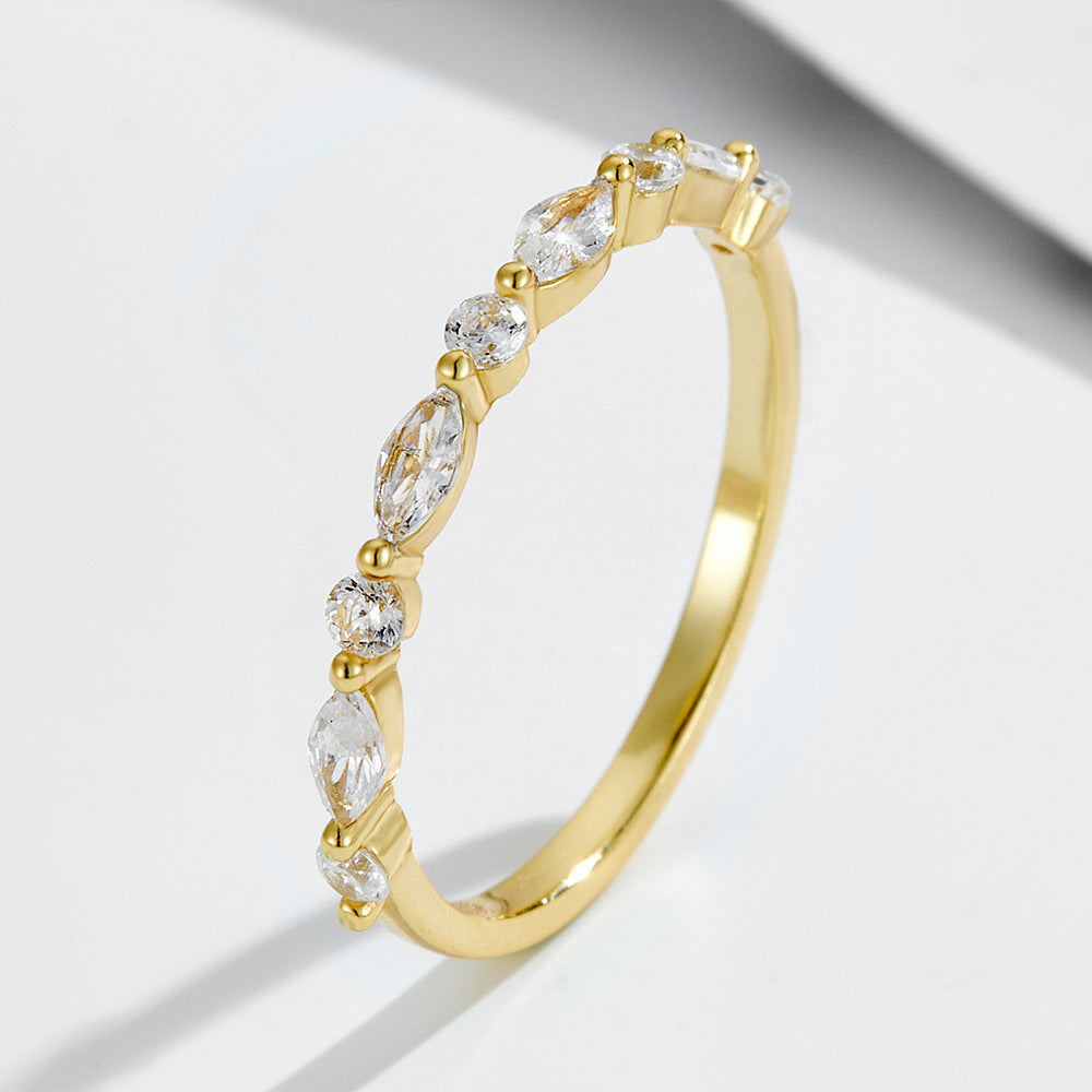 Half Eternity Wedding Band in sterling silver