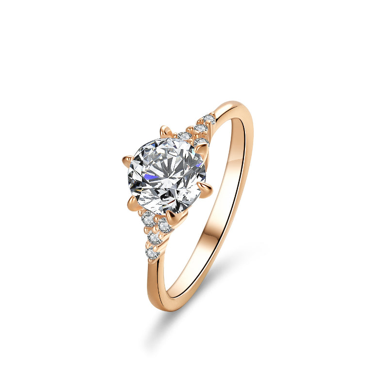Classic Round Cut 6 Prong Moissanite Ring
