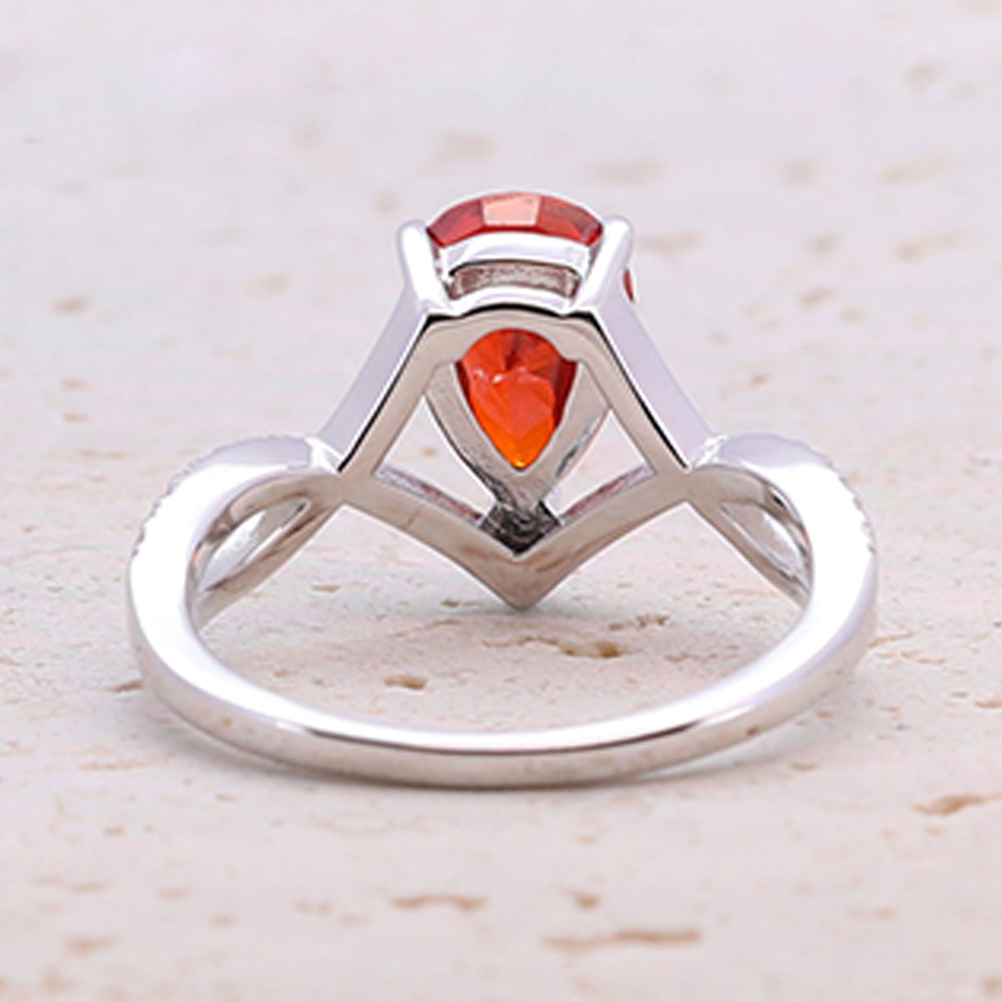 Pear Cut Twisted band Engagement Ring (Multi Color Available)