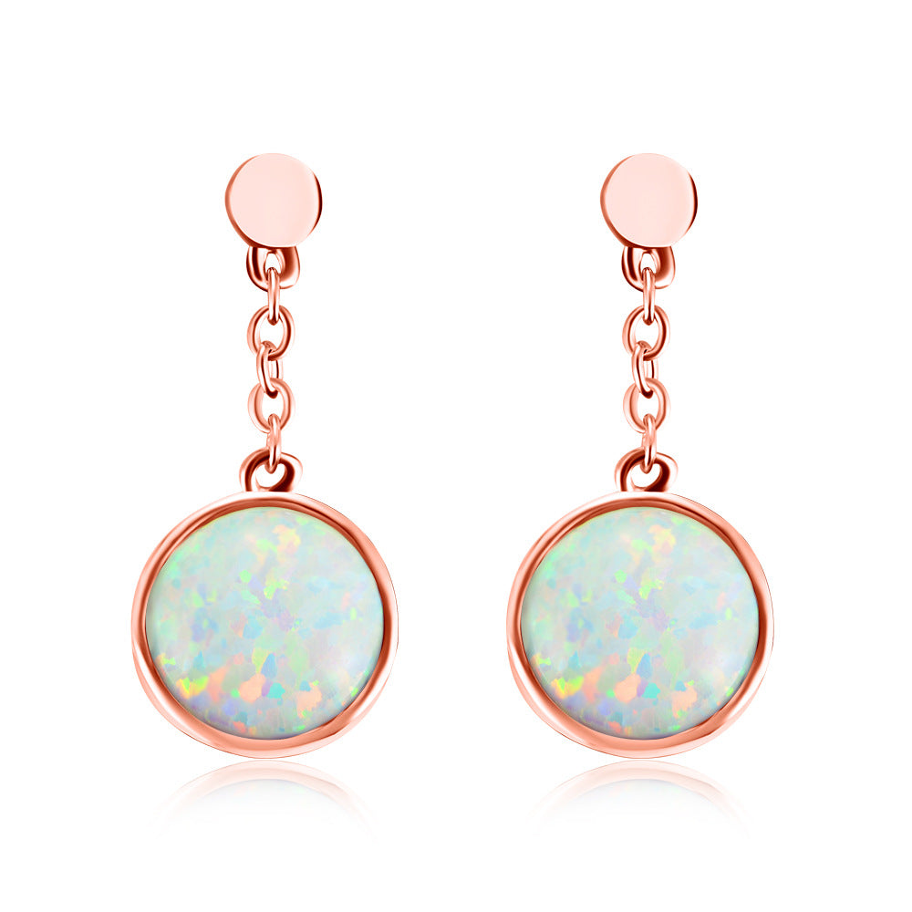 Opal Sterling Silver Drop Earrings