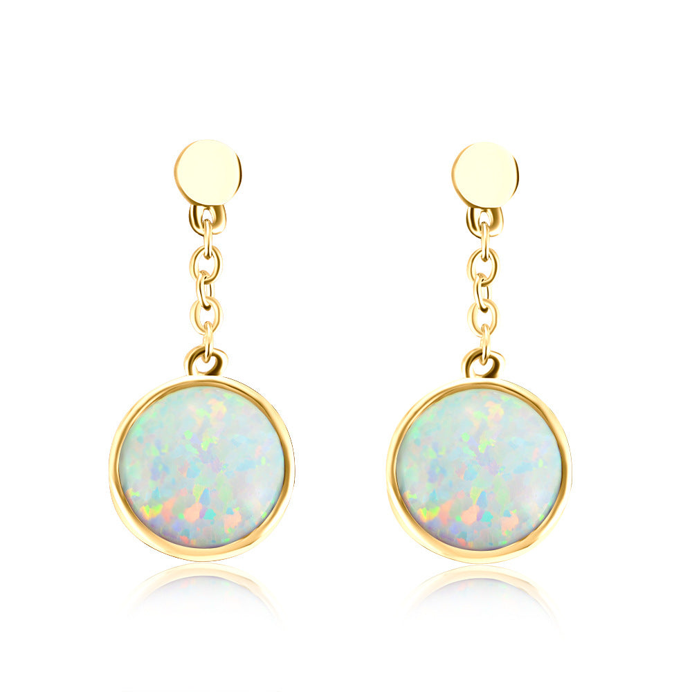 Opal Sterling Silver Drop Earrings
