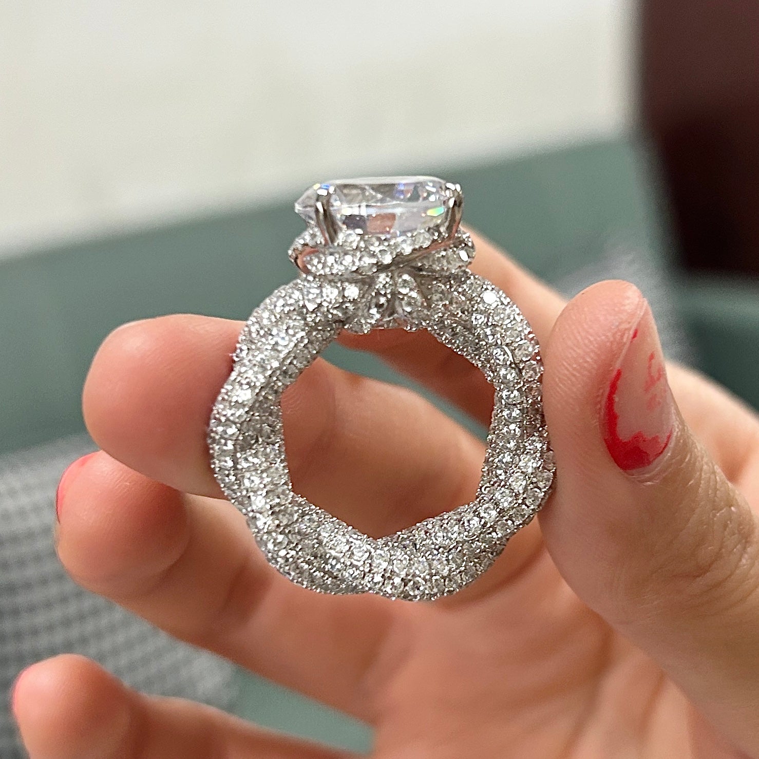 Size 7.5 | Micro Pave Round Cut Twisted Shank Engagement Ring