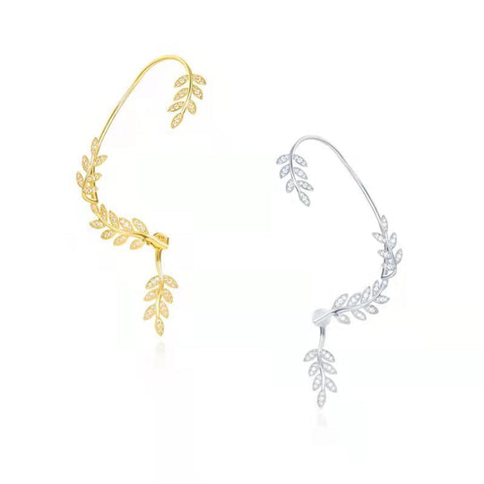 2pcs Fancy Leaf Design Ear Cuff