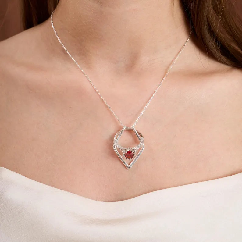 Geometric Simple Ring Holder Ring Necklace