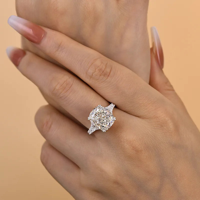Luxurious Split Shank Cushion Cut Engagement Ring