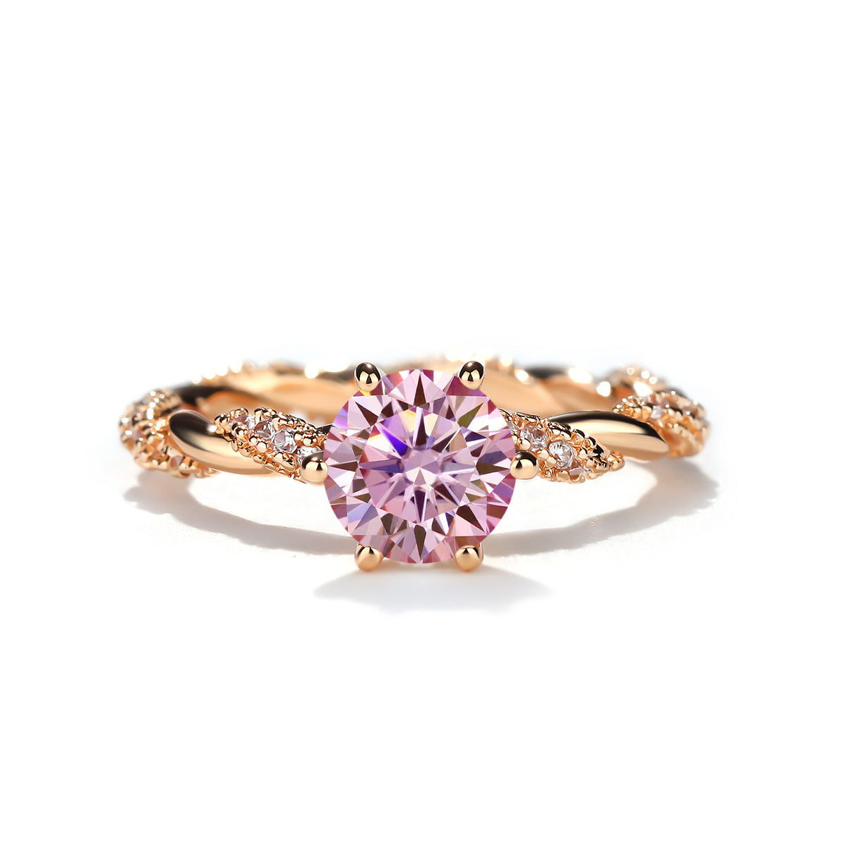 1 Carat Moissanite Twist Engagement Ring in Sterling Silver