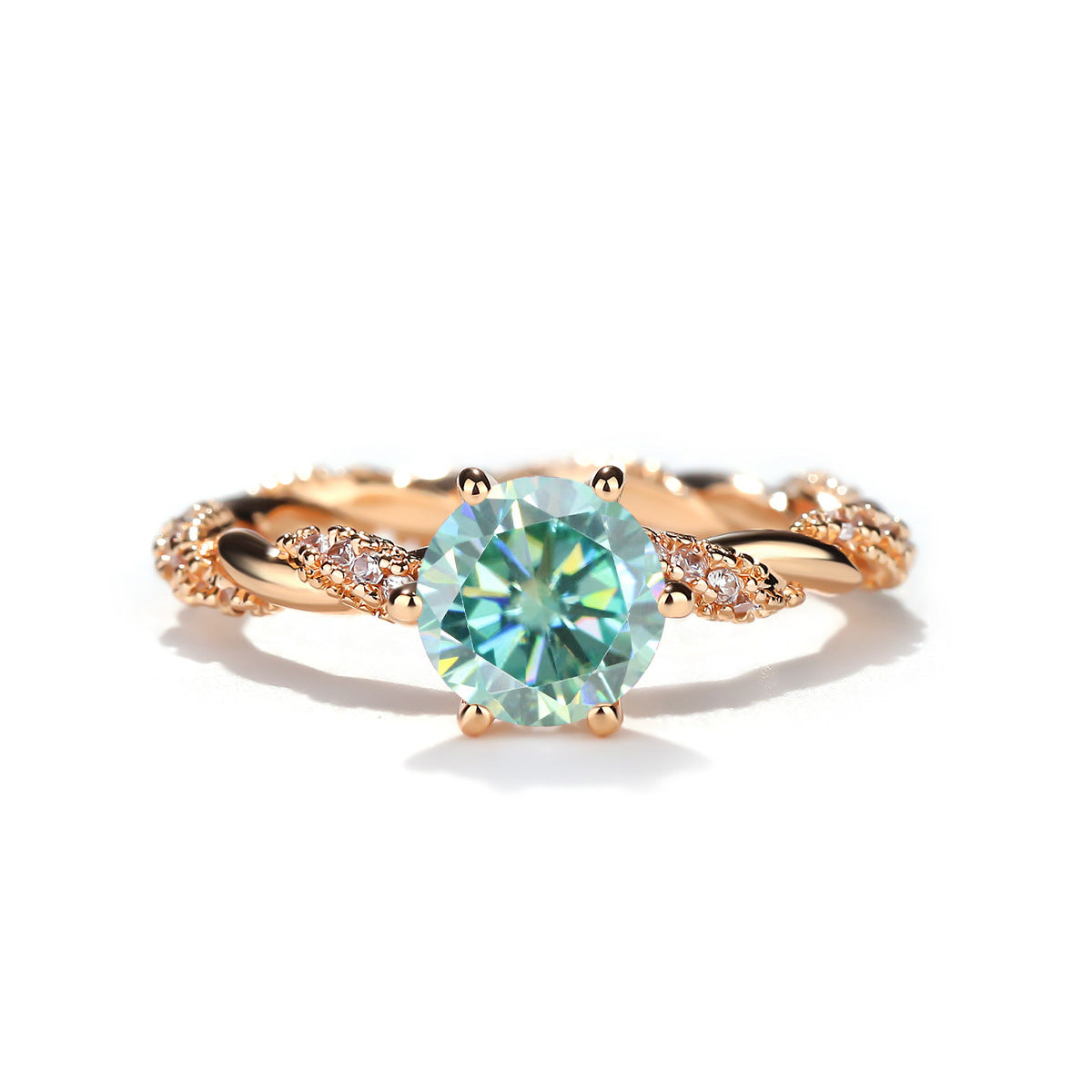 1 Carat Moissanite Twist Engagement Ring in Sterling Silver