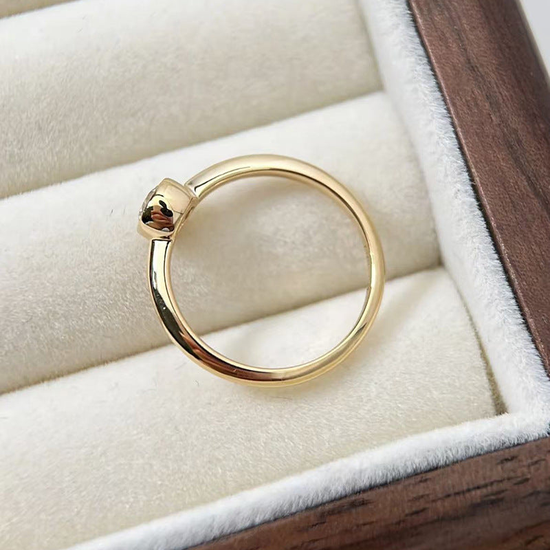 Simple Round Cut Golden Tone Ring