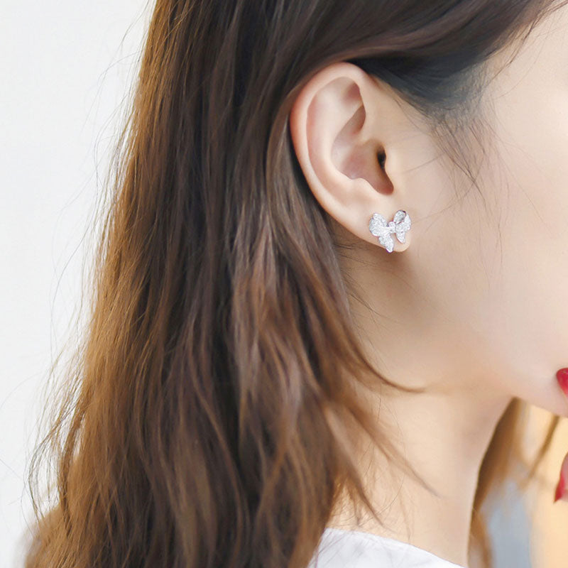 1.0 Carat Fashion Bowknot Design Stud Earrings
