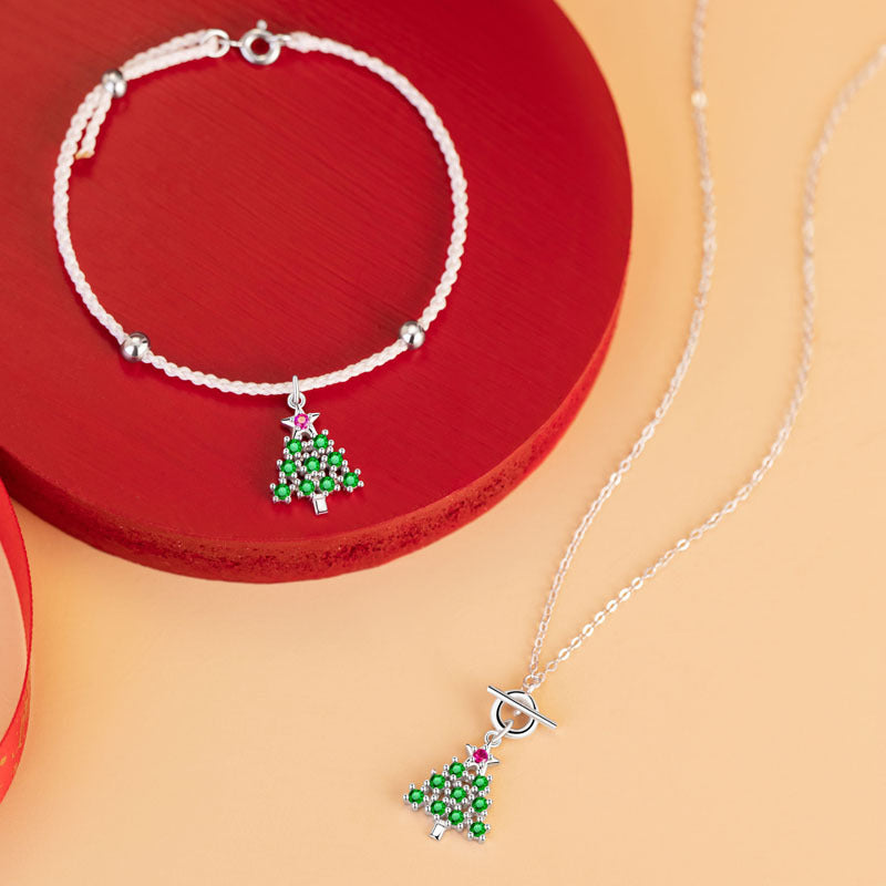 Christmas Tree 925 Sterling Silver Bracelet