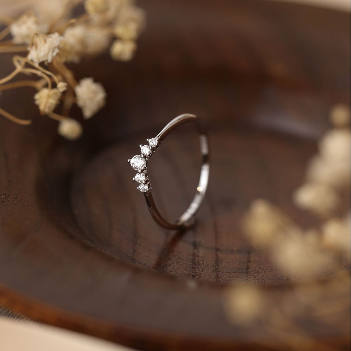 Simple Crown Design Sterling Silver Band