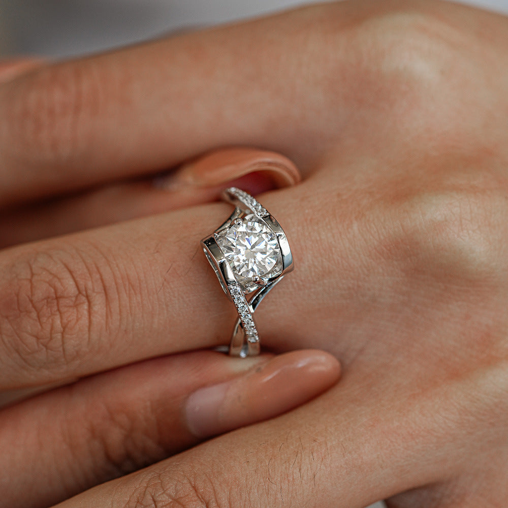 Arms of Angel Moissanite Wedding Engagement Ring