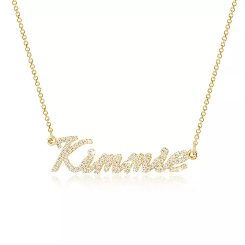 Personalized Full Pave Name Necklace in 925 Sterling Silver