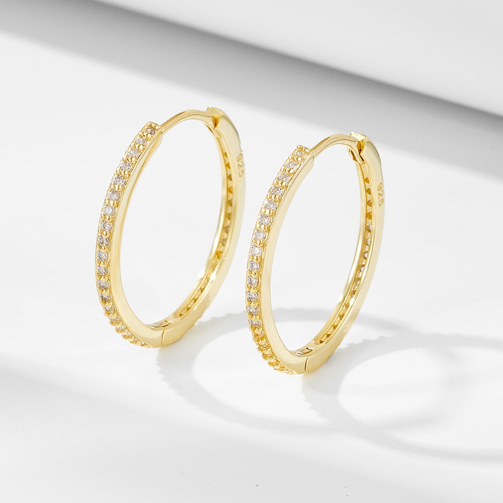 Classic Eternity Sterling Silver Hoop Earrings