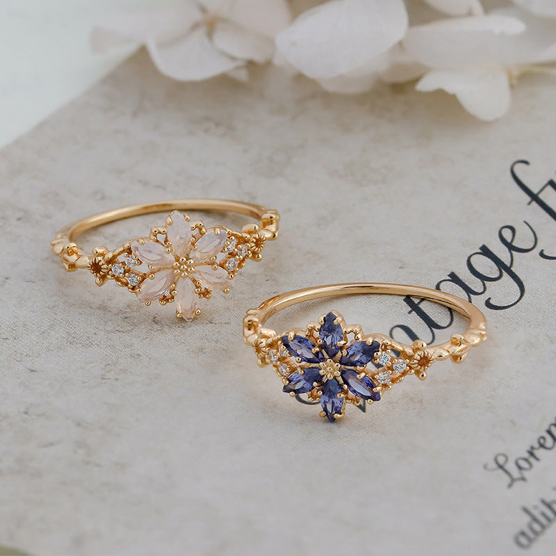 Flower Deaign 14K Gold Plated Ring