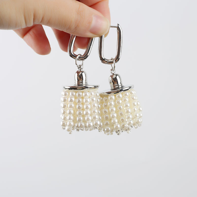 Retro Baroque Lantern Fringe Pearl Drop Earrings