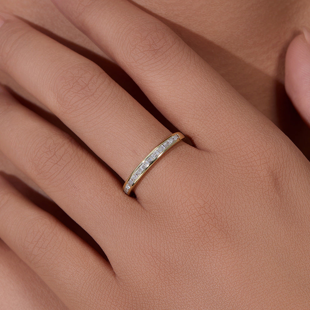 Simple Geometric Sterling Silver Band