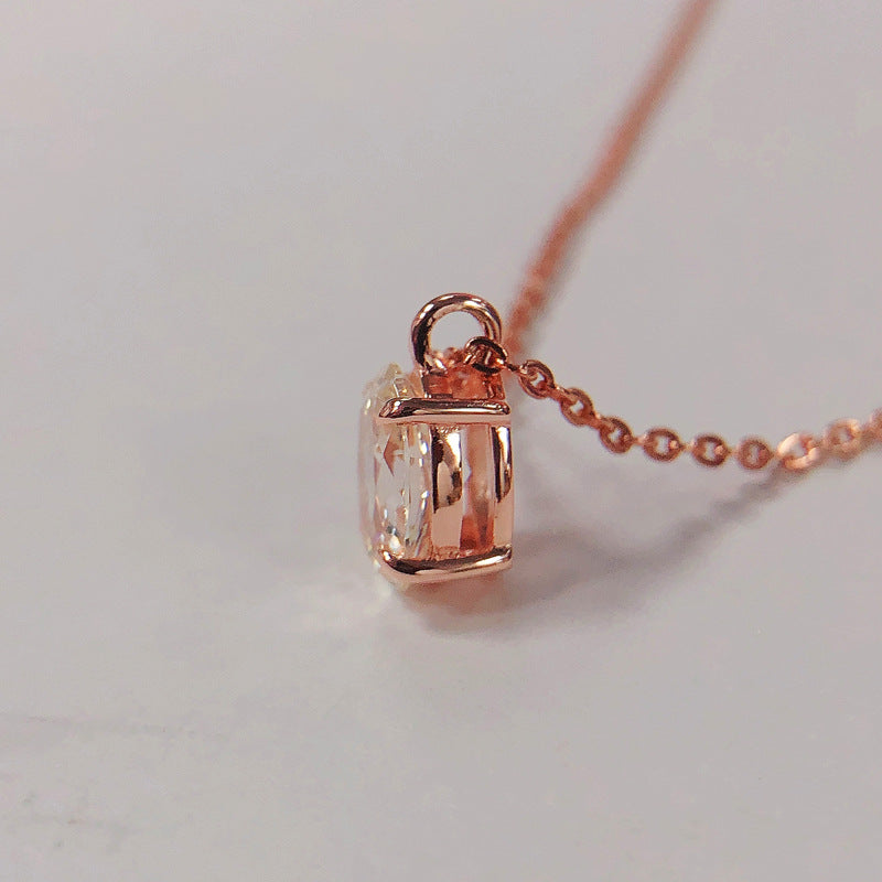 Gorgeous 1.5ct Oval Cut Sterling Silver Necklace