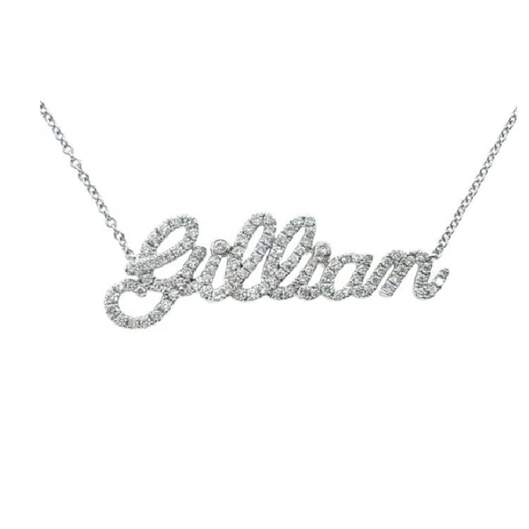Personalized Full Pave Name Necklace in 925 Sterling Silver