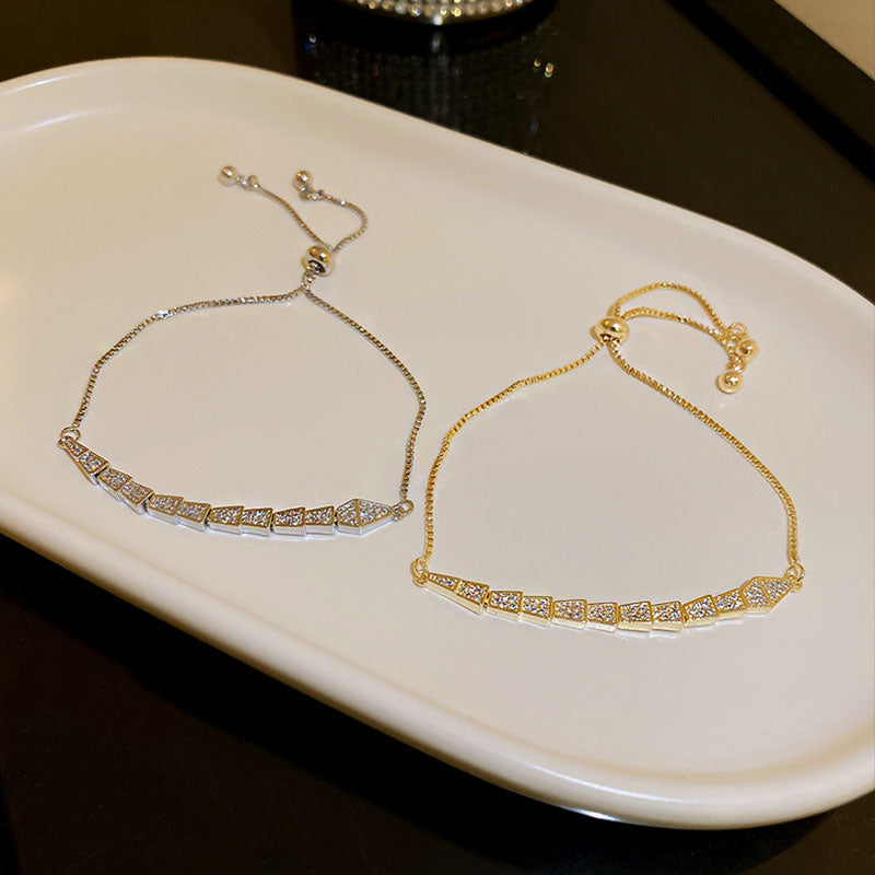 Chic Paved Slider Clasp Fashion Bracelet