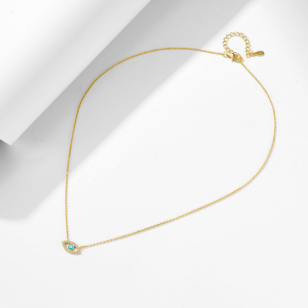 Evil Eye Design Sterling Silver Necklace