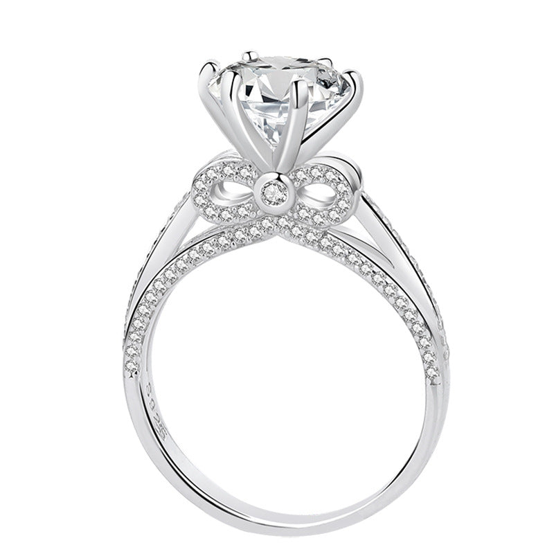 Sparkle 3.0ct bowknot Design Moissanite Engagement Ring