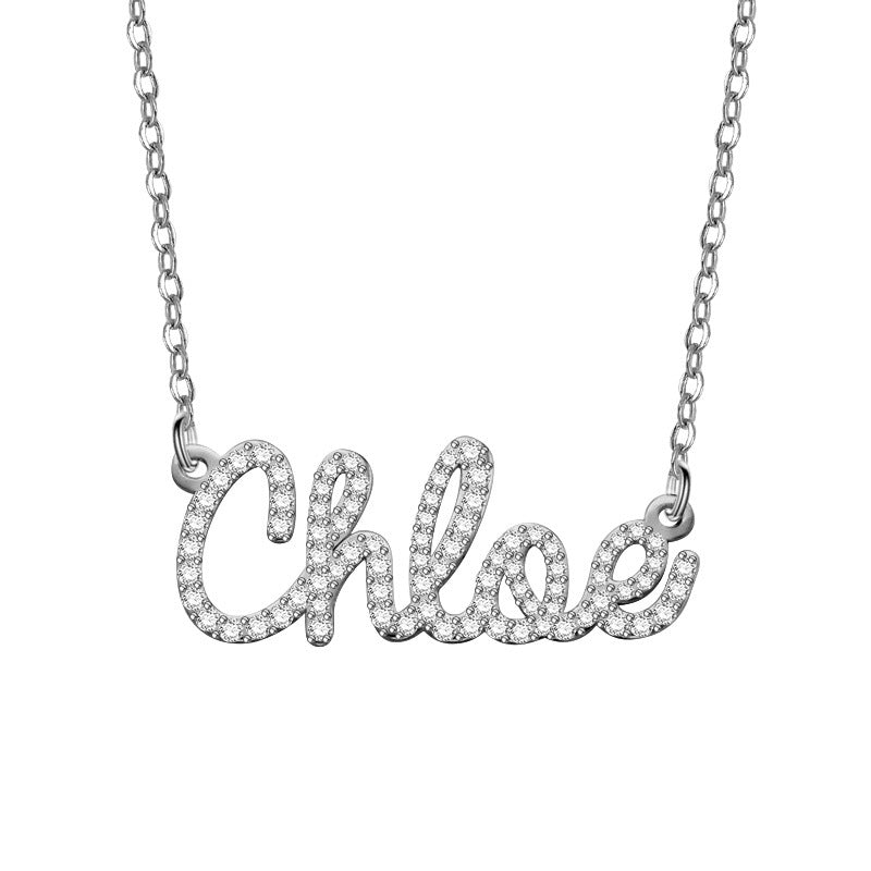 Personalized Full Pave Name Necklace in 925 Sterling Silver