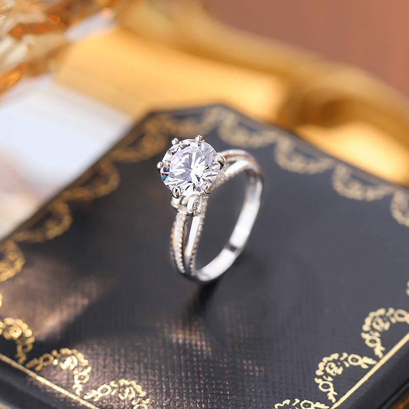 Sparkle 3.0ct bowknot Design Moissanite Engagement Ring