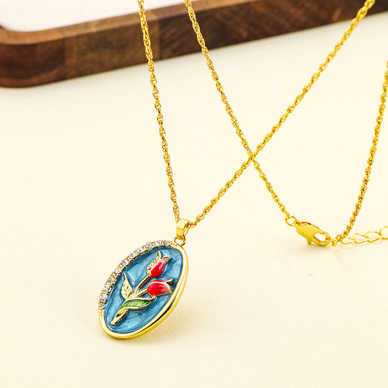 Tulip Cat's Eye Beaded Necklace For Women