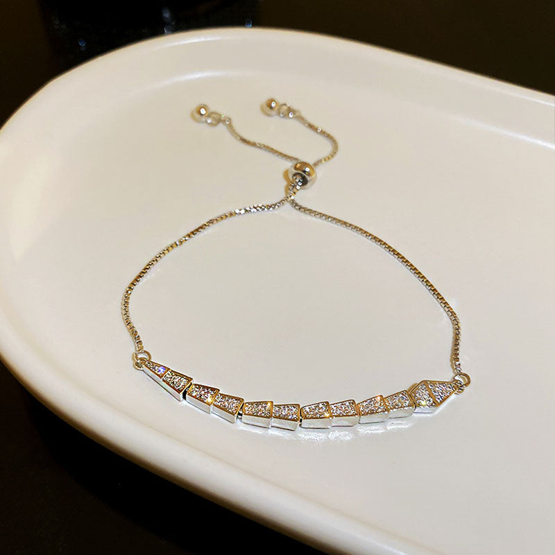 Chic Paved Slider Clasp Fashion Bracelet