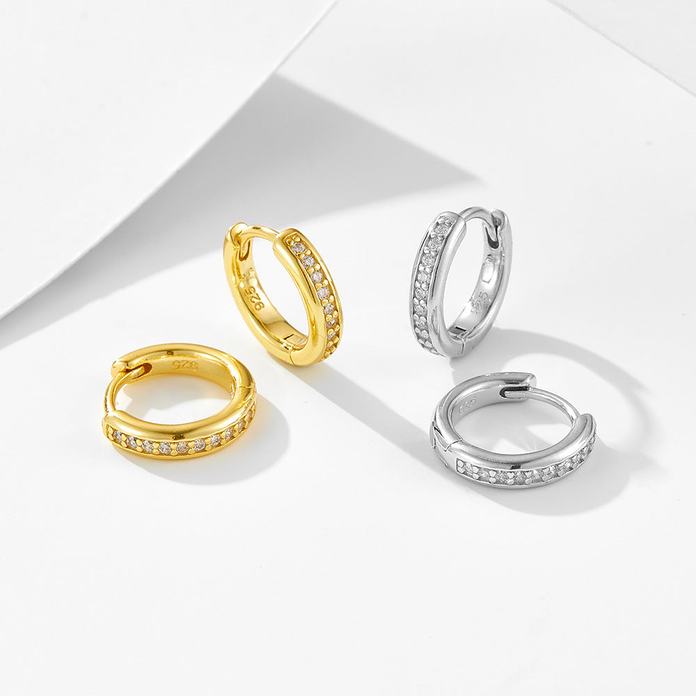 Classic Paved Sterling Silver Drop Earrings