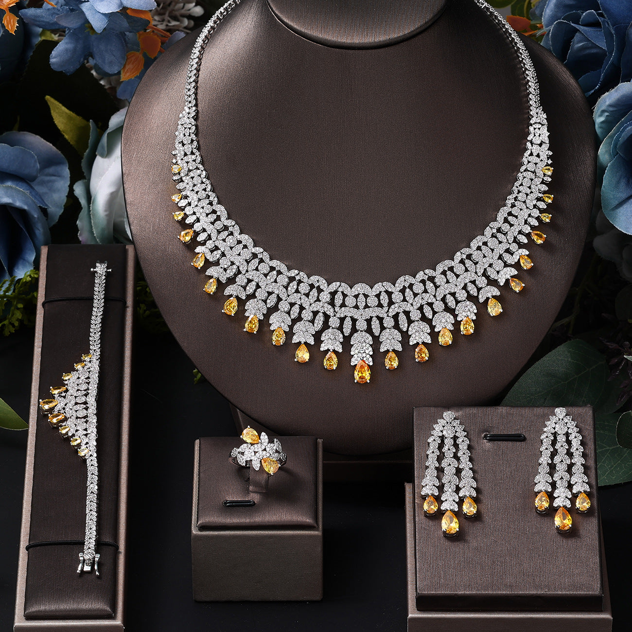 Fashionable and Dazzling Full Diamond Jewelry Set