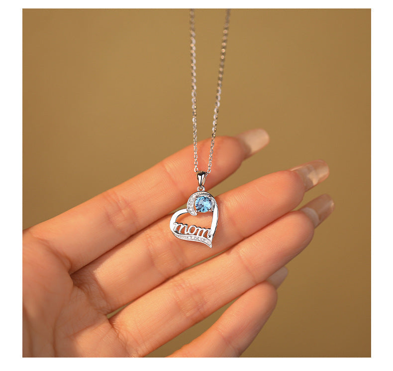 Heart Design Sterling Silver Necklace For Mom